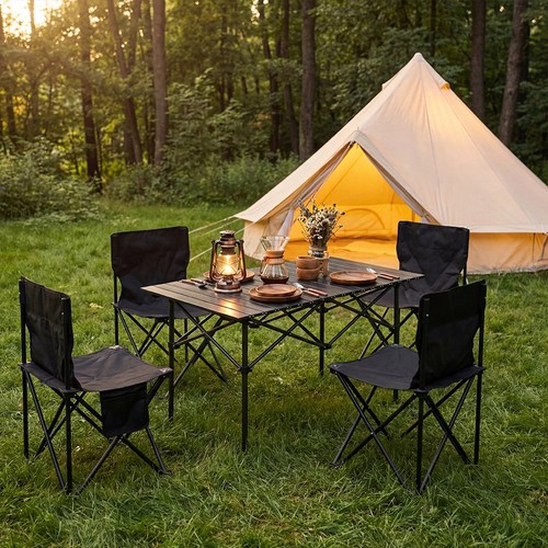 Folding camping table and - table,