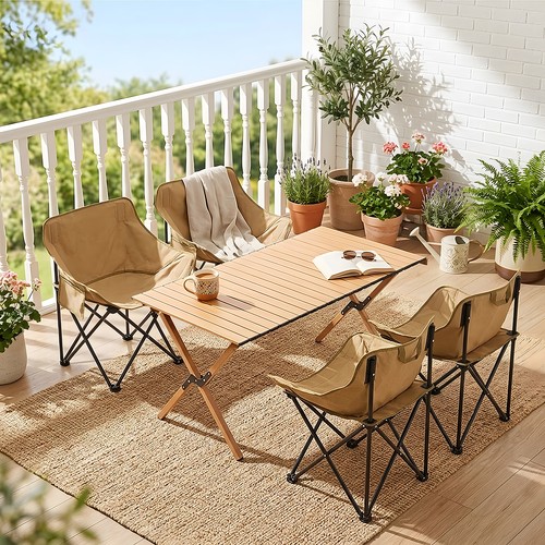 Folding camping table - folding, chair