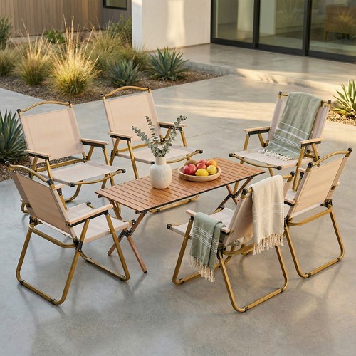 Camping table chairs portable - camping,