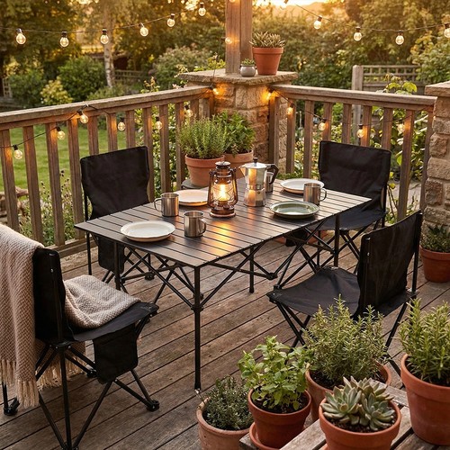 Folding camping table with - folding,